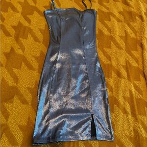 H&M Shimmering Silver Mini Dress